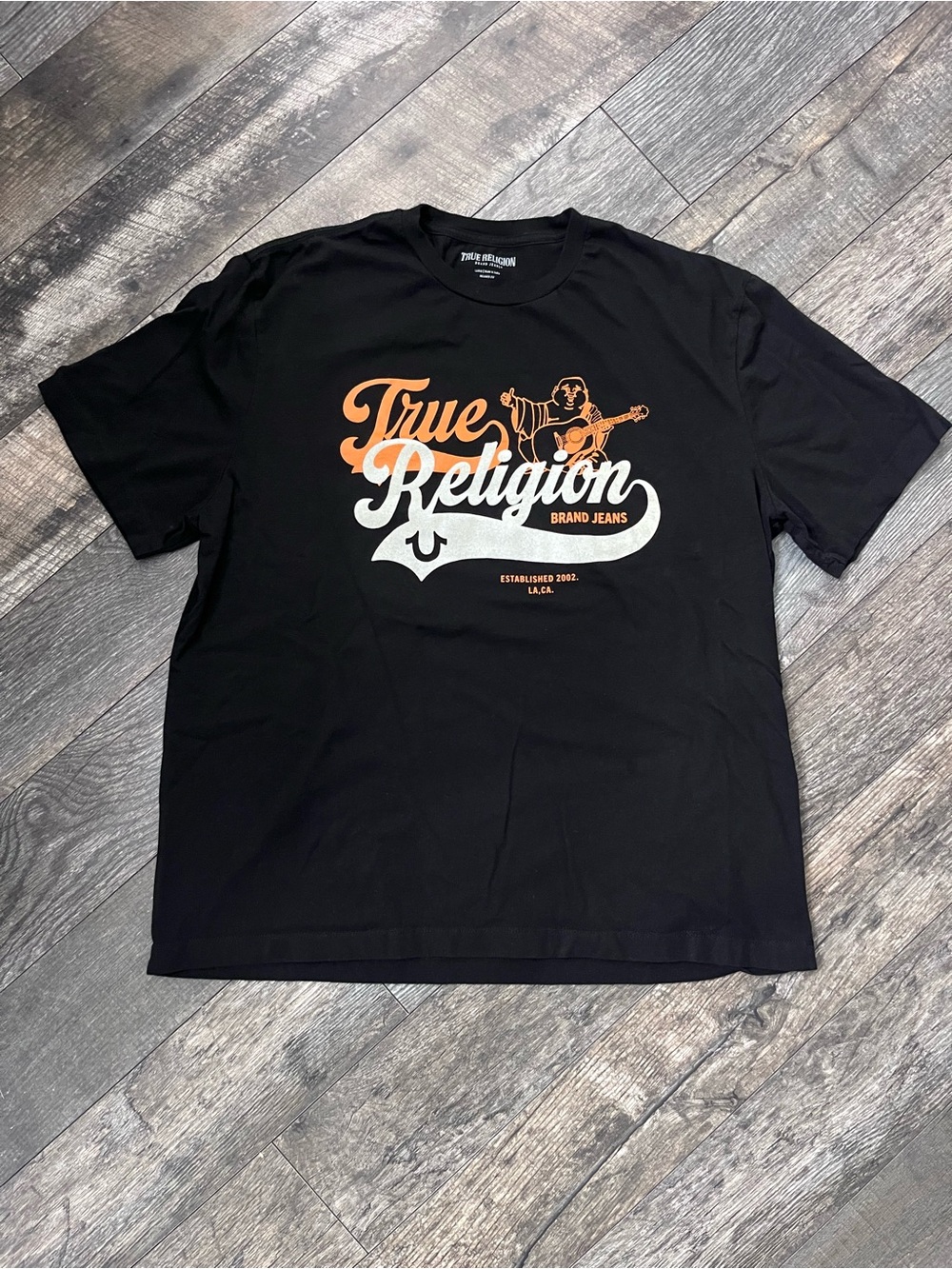 True Religion Black Buddha Graphic Logo T-Shirt L